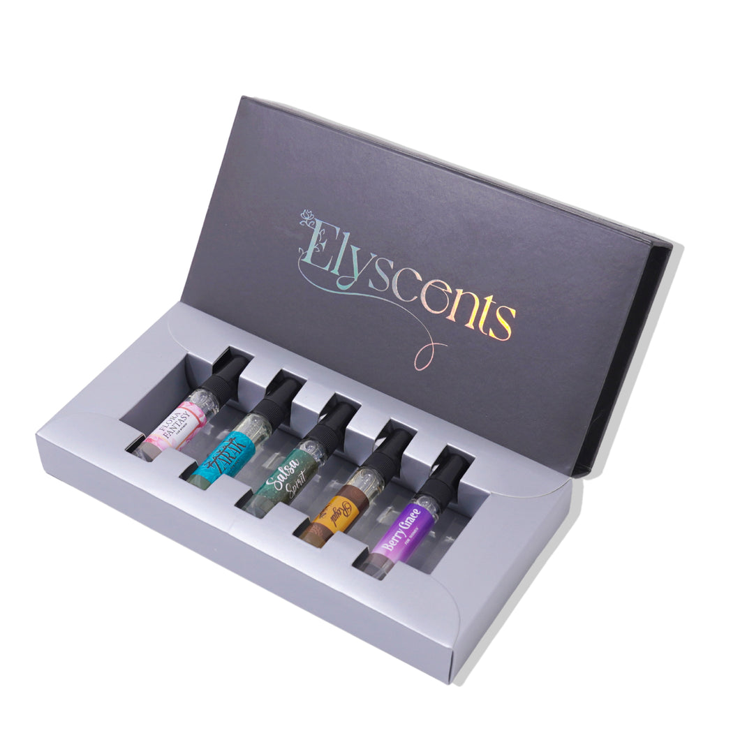 Elyscents Perfume Tester Box Set Front View