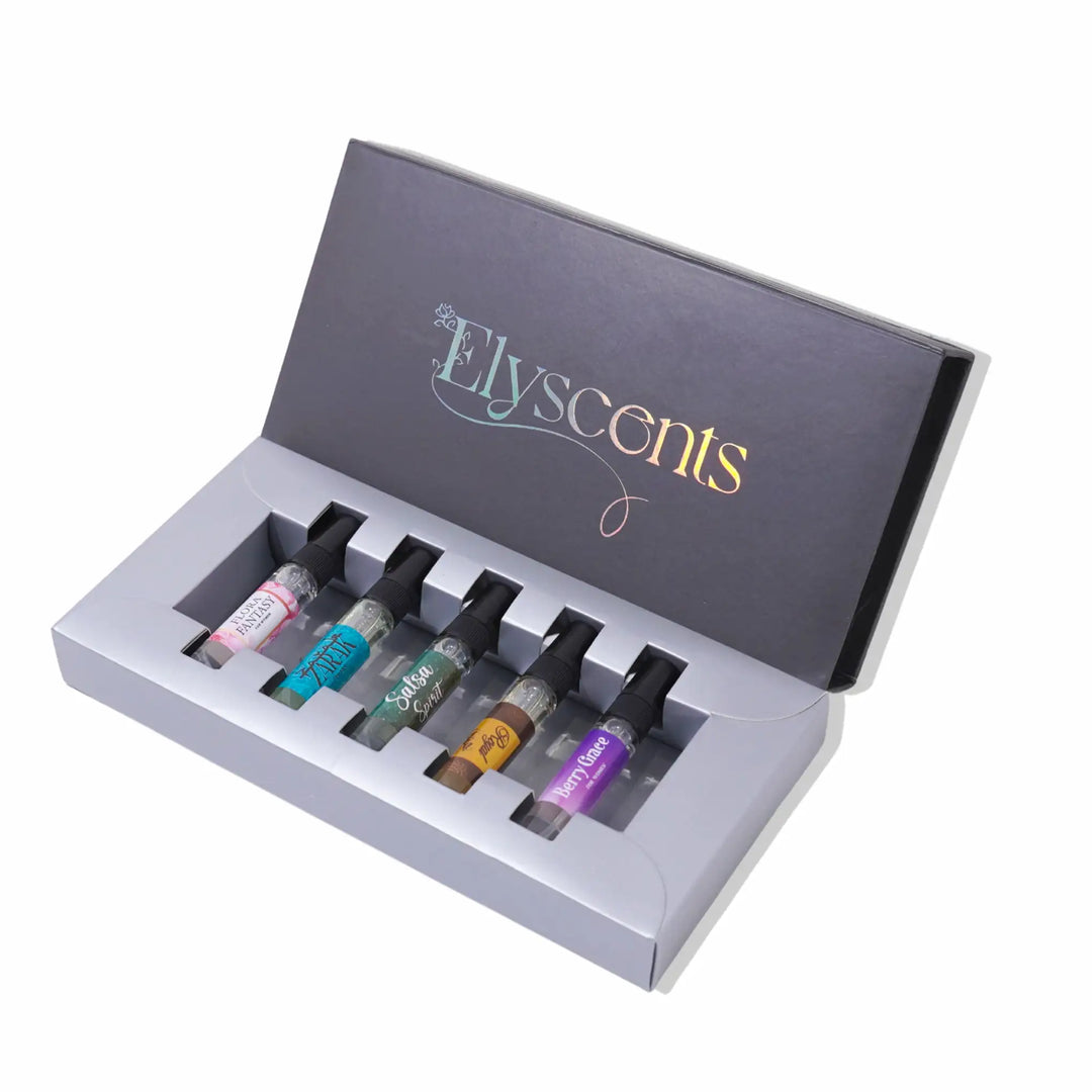 Elyscents Perfume Tester Box Set Front View
